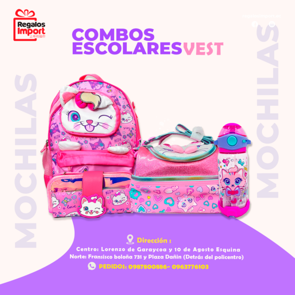 Combo Mochila niña